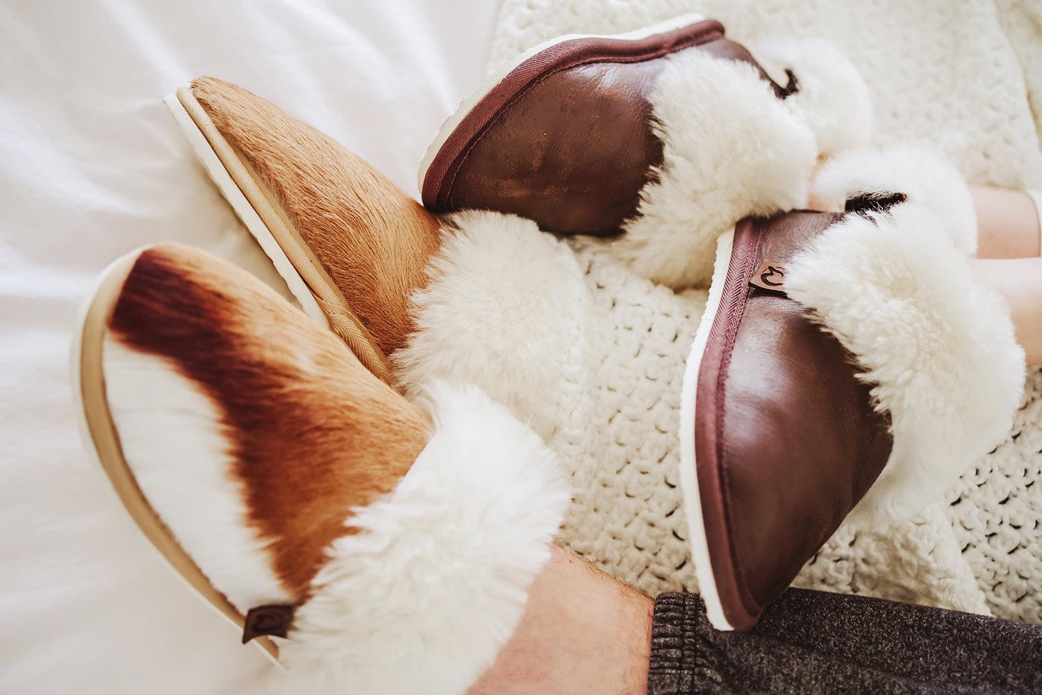 Springbok Mule Chocolate Classic Merino Sheepskin Slippers Leather Covers
